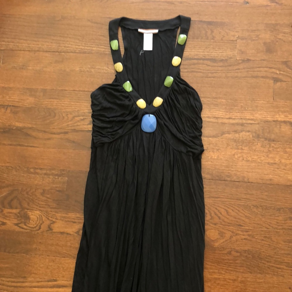 Prairie New York Black Embellished Maxi Dress Sz M